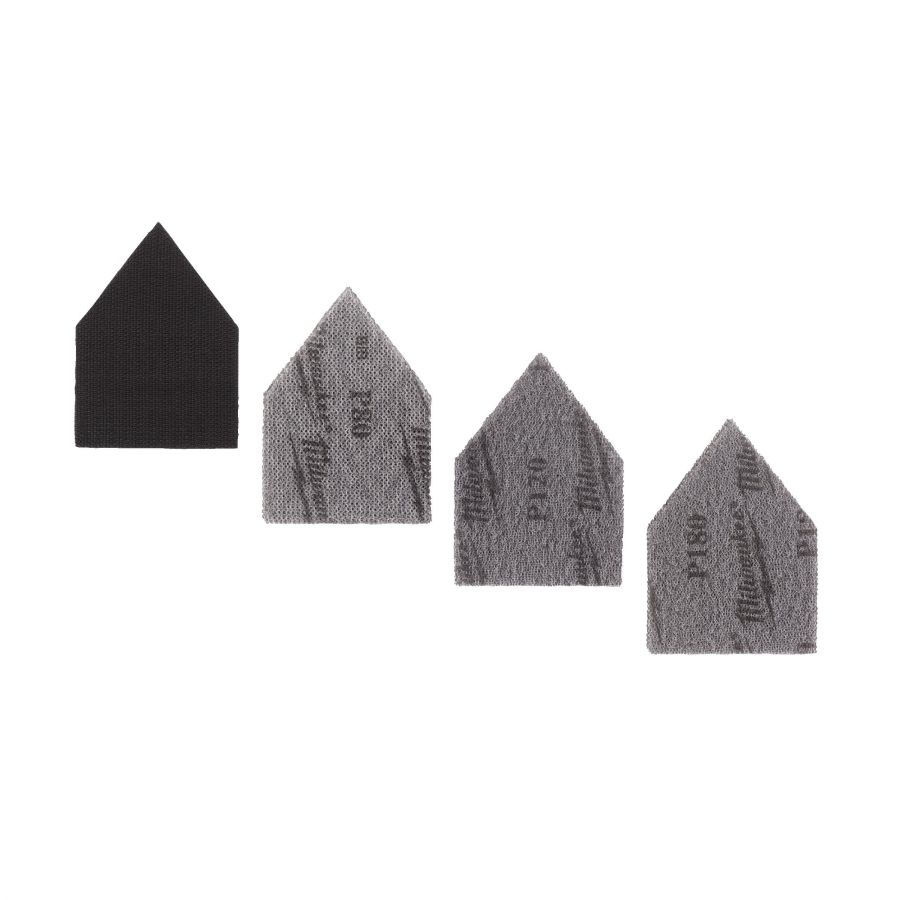 Schleifblätter Netzstruktur für M12FDSS 67 x 92 mm Set 13-teilig 4 x K80, 4 x K120, 4 x K180, 1 x Schleifplattenschoner - 12 Stück